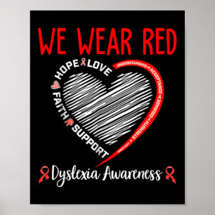 Póster Usamos Dislexia Roja Mes De Conciencia Dyslexia