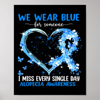 Póster Usamos Rosa Para Alopecia Conciencia Cinta Cardíac