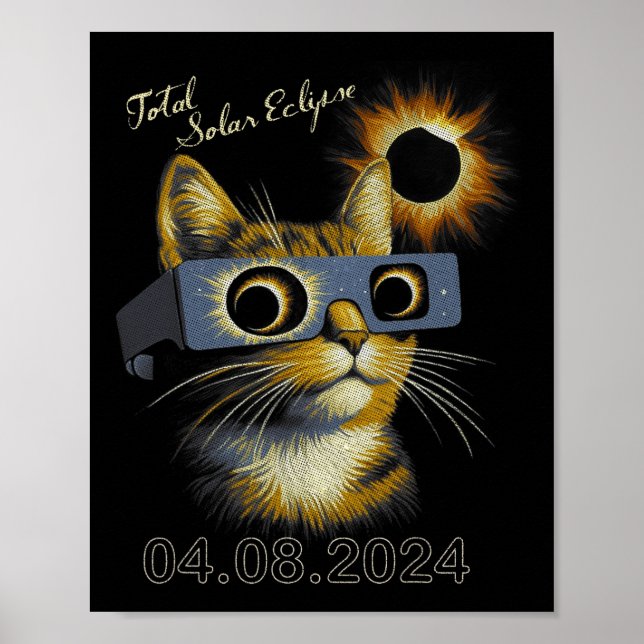 Póster Usando Gles de Eclipse Solar Total 2024 (Frente)