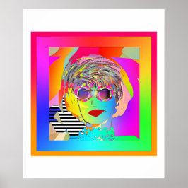 Póster Usando Lentes Oscuros Y Una Sonrisa