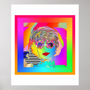 Póster Usando Lentes Oscuros Y Una Sonrisa