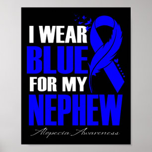 Póster Usar Azul Para Mi Feather De Alopecia De Mi Sobrin