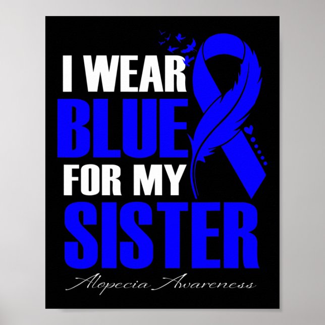 Póster Usar Azul Para Mi Hermana Alopecia Feather (Frente)