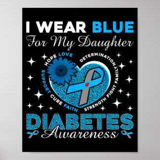 Póster Usar azul por la conciencia de la diabetes de la h