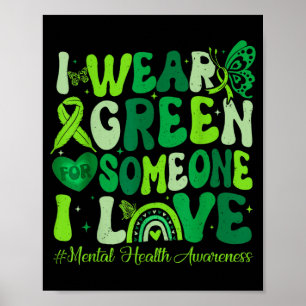 Póster Usar Camisa Verde para el Mes de Concientización s