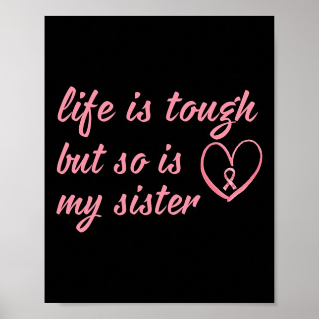 Póster Usar Cinta Rosa Para Mi Hermana Cáncer De Mama Sup (Frente)