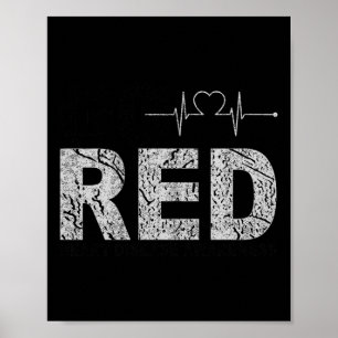 Póster Usar Día Rojo _ Ir Rojo Diciendo Enfermedad Cardía