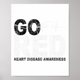 Póster Usar Día Rojo Ir Rojo Diciendo Enfermedades Cardía