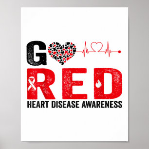 Póster Usar El Día Rojo En Febrero Enfermedad Del Corazón