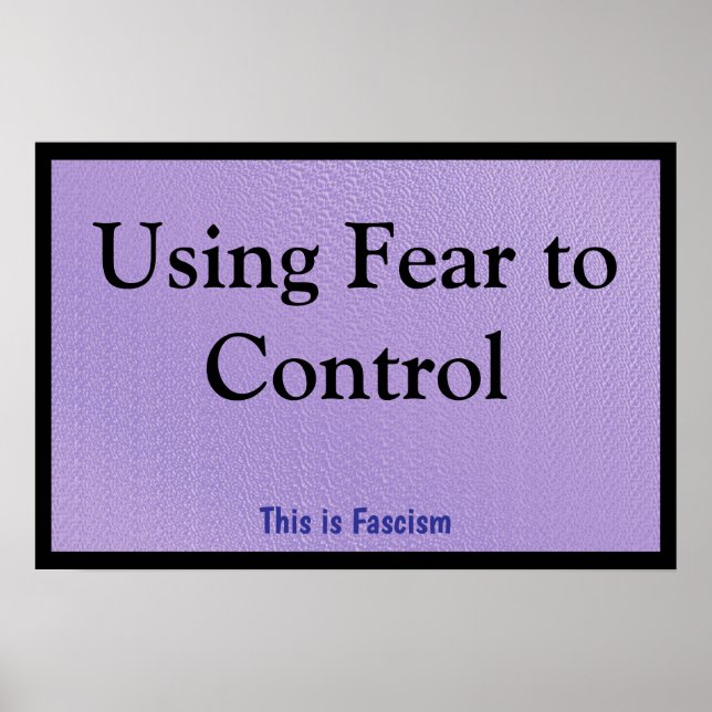 Póster Usar el miedo para controlar (Frente)