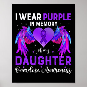 Póster Usar morado en memoria de la sobredosis de mi hija