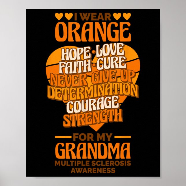 Póster Usar Naranja Para Mi Abuela Esclerosis Múltiple En (Frente)