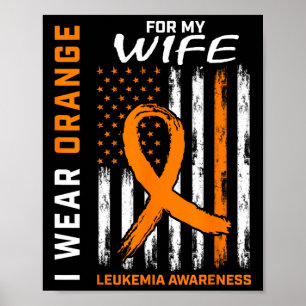 Póster Usar Naranja para mi esposa Leukemia Conciencia Es