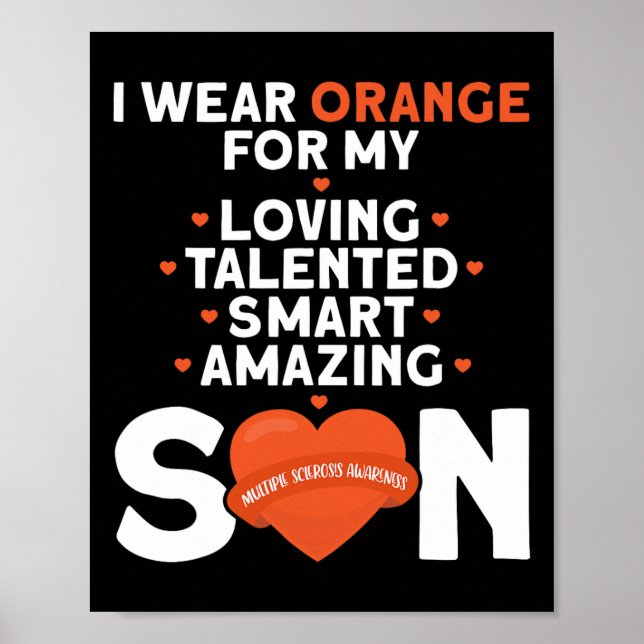 Póster Usar Naranja Para Mi Hijo Esclerosis Múltiple Awar (Frente)