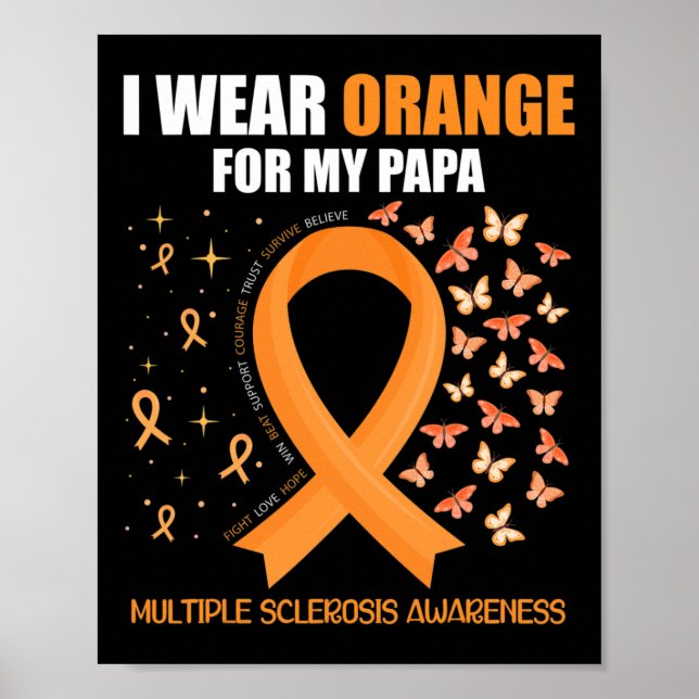 Póster Usar Naranja Para Mi Papá Awarene De Esclerosis Mú (Frente)