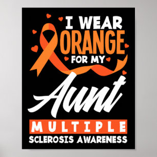 Póster Usar Naranja Para Mi Tía Esclerosis Múltiple Aware