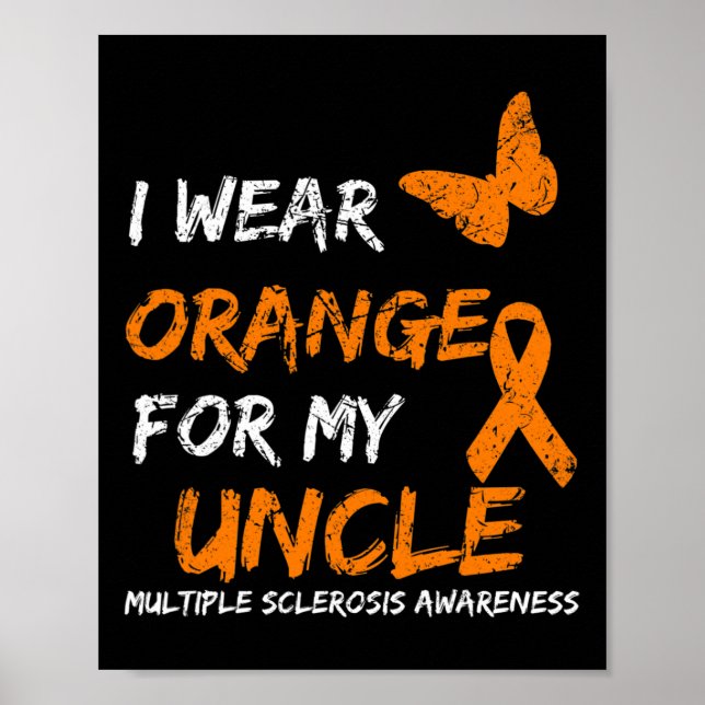 Póster Usar Naranja Para Mi Tío Cinta De Esclerosis Múlti (Frente)