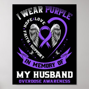 Póster Usar Púrpura En Memoria De La Sobredosis De Medica