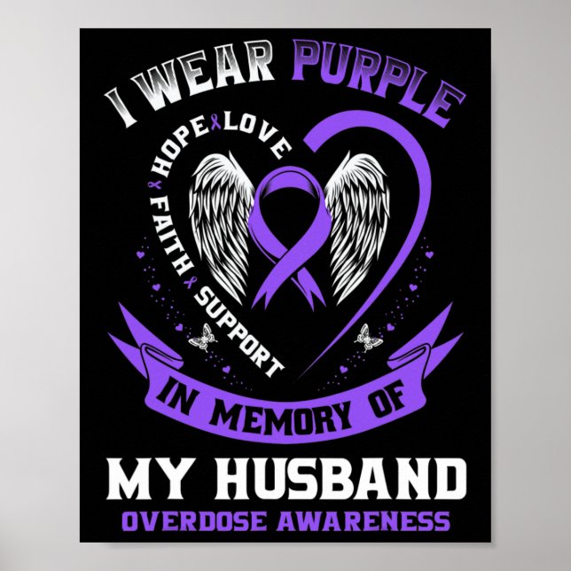 Póster Usar Púrpura En Memoria De La Sobredosis De Medica (Frente)