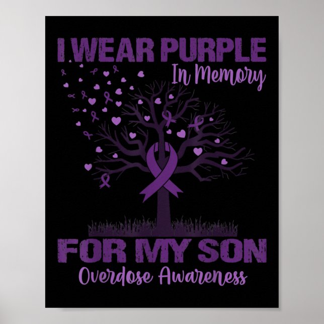 Póster Usar Púrpura En Memoria De Los Avisos De Sobredosi (Frente)