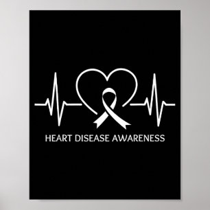 Póster Usar Rojo Para Conciencia De La Enfermedad Cardíac