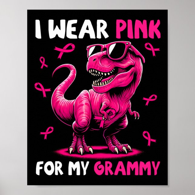 Póster Usar Rosa Para Mi Cañón De Pechos De Dinosaurio Gr (Frente)