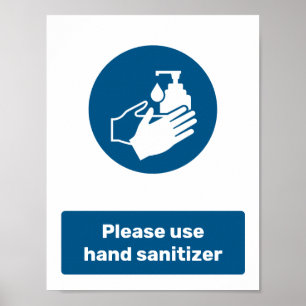 Póster Usar Sanitizador de mano