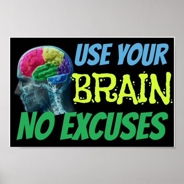 Póster Usar su cerebro sin excusas de Poster en aula (Frente)