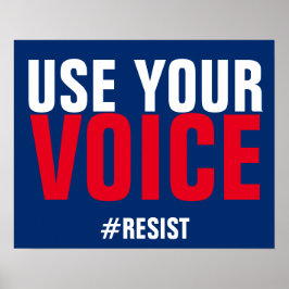 Póster Usar tu voz para hablar en contra de la protesta