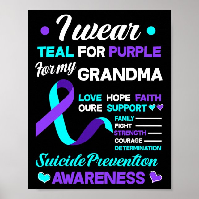 Póster Usar Verde azulado Y Morado Para Mi Abuela Suicidi (Frente)