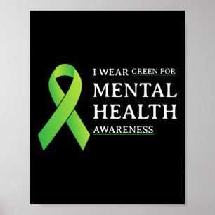 Póster Usar Verde Para Concienciación Sobre Salud Mental