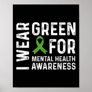 Póster Usar Verde Para Concienciación Sobre Salud Mental