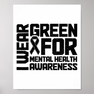 Póster Usar Verde Para Concienciación Sobre Salud Mental