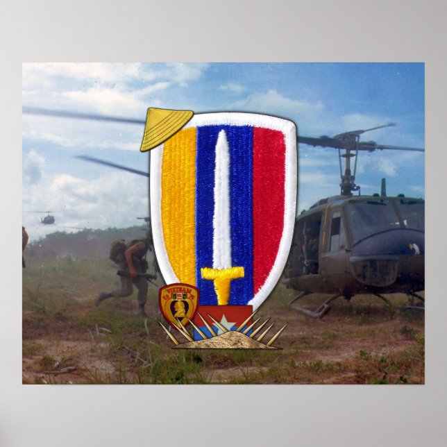 Póster USARV Comando de Apoyo Militar Guerra Vietnam (Frente)