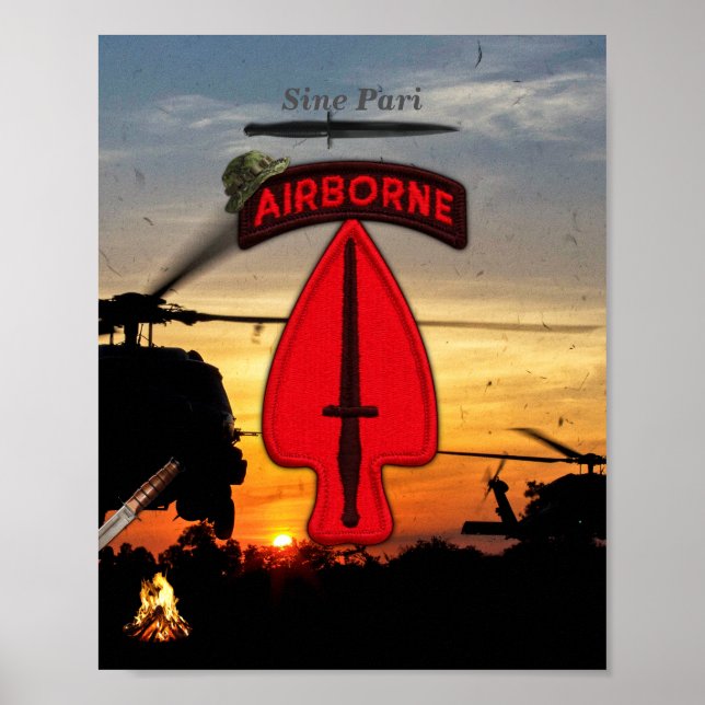 Póster USASOC Special Ops lrrps lrrp recon (Frente)