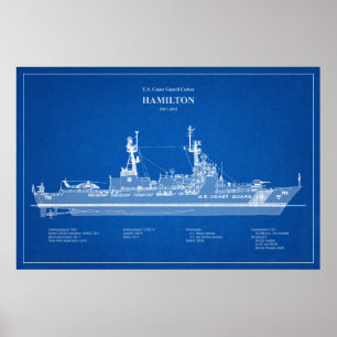 Póster USCG Cutter Hamilton whec-715 - ABD