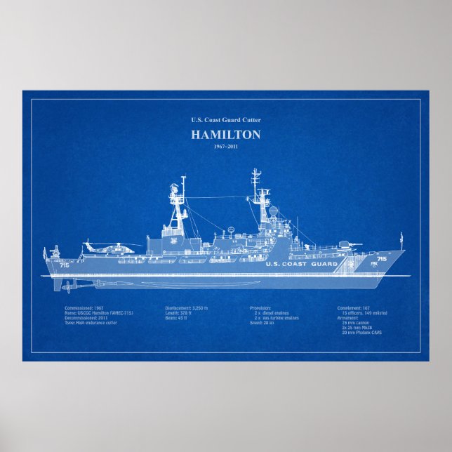 Póster USCG Cutter Hamilton whec-715 - ABD (Frente)