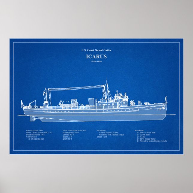 Póster USCG Cutter Icarus wpc-110 - ABD (Frente)