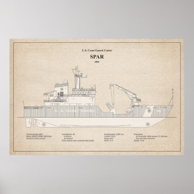 Póster USCG Cutter Spar wlb-206 - SBD (Frente)