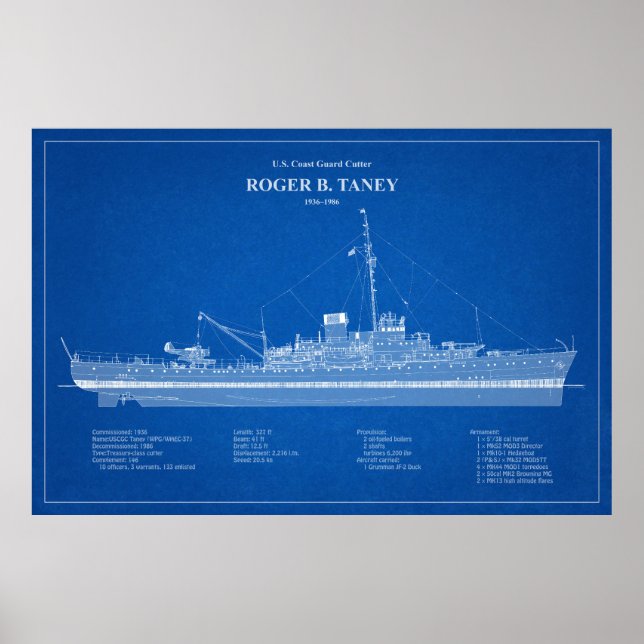 Póster USCG Roger B. Taney whec-37 - ABD (Frente)