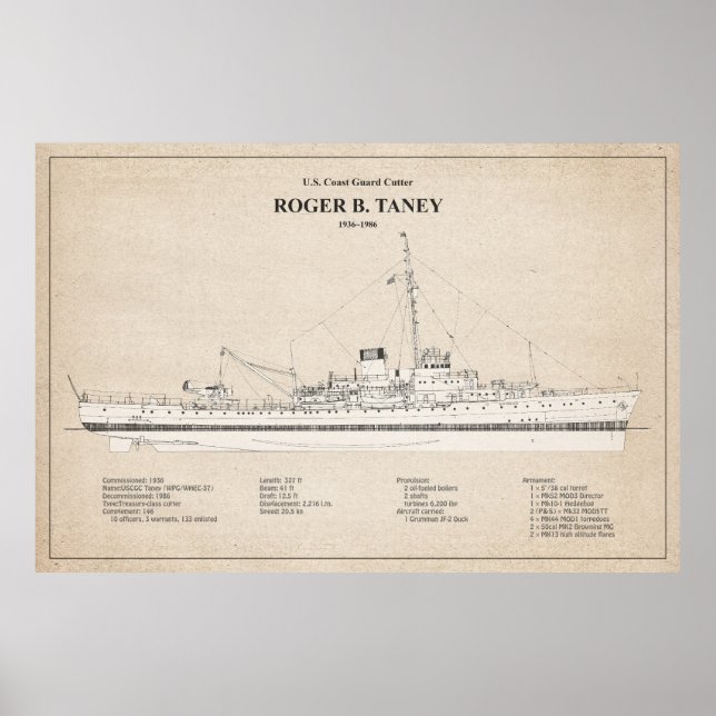 Póster USCG Roger B. Taney whec-37 - SBD (Frente)