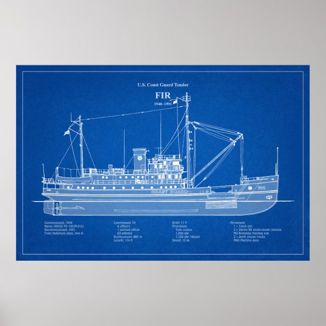 Póster USCG Tender Fir wlm-212 - ABD (Frente)
