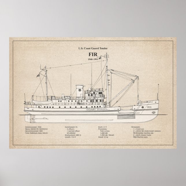 Póster USCG Tender Fir wlm-212 - SBD (Frente)