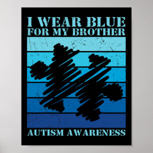 Póster Usé Azul Para Mi Hermano Niños Autistas Autismo Aw