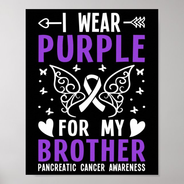 Póster Usé Púrpura Para Mi Hermano Cáncer Pancreático Awa (Frente)