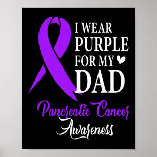 Póster Usé Púrpura Para Mi Papá Tee Cáncer Pancreático Aw