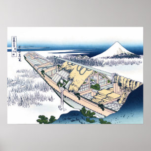 Póster Ushibori en la provincia de Hitachi