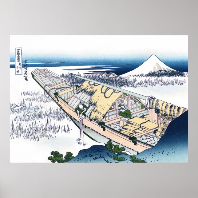 Póster Ushibori en la provincia de Hitachi (Frente)