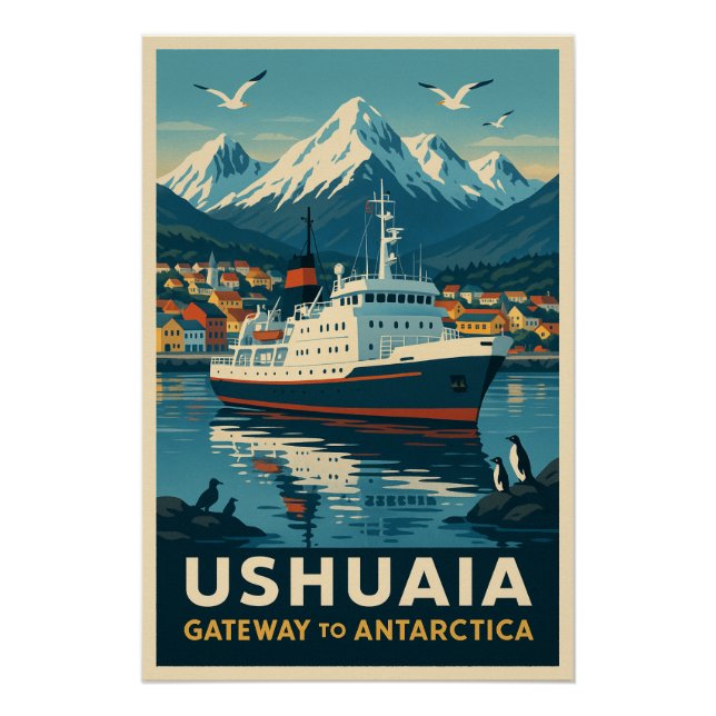 Póster Ushuaia - Puerta de la Antártida (Anverso)