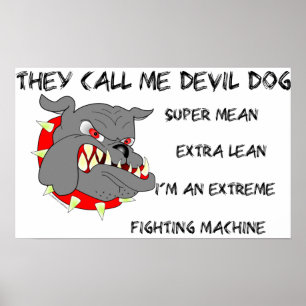 Póster USMC él me llama perro de diablo